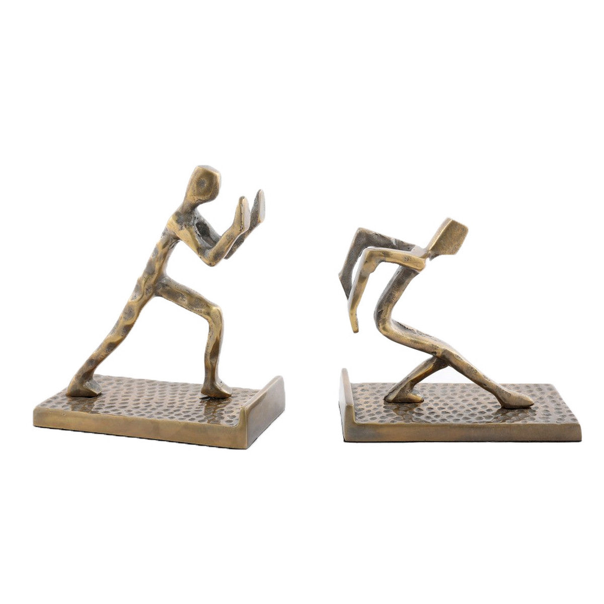 Aluminium Pushing People Bookends