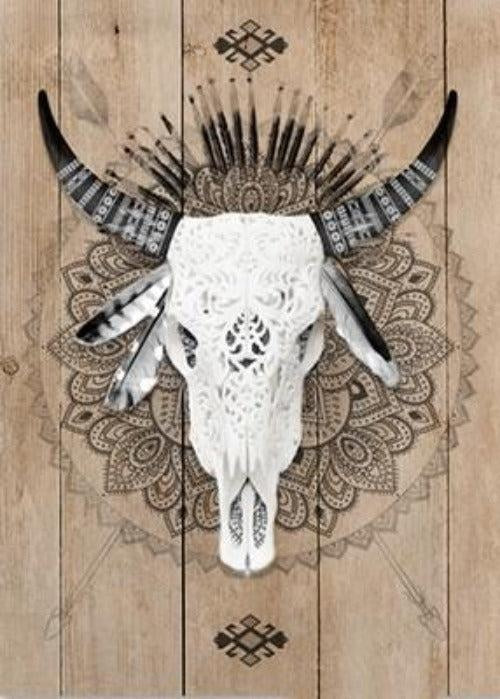 Wood Panel Art - Tribal Taurus 1