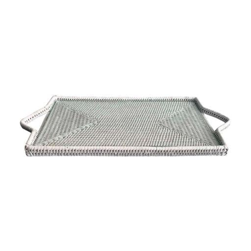 White Rectangular Cheese Tray With Glass Insert