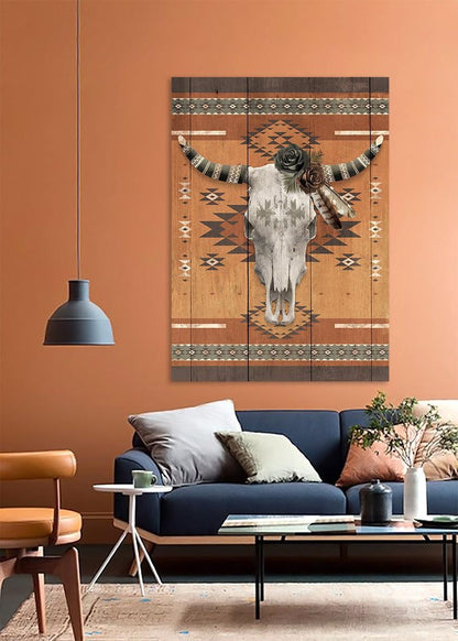 Wood Panel Art - Tribal Taurus Iii